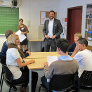 7 September: The Crown Prince visits Skien Secondary School in preparation of Global Dignity Day to be held 20 October (Photo: Liv Anette Luane, Det kongelige hoff)